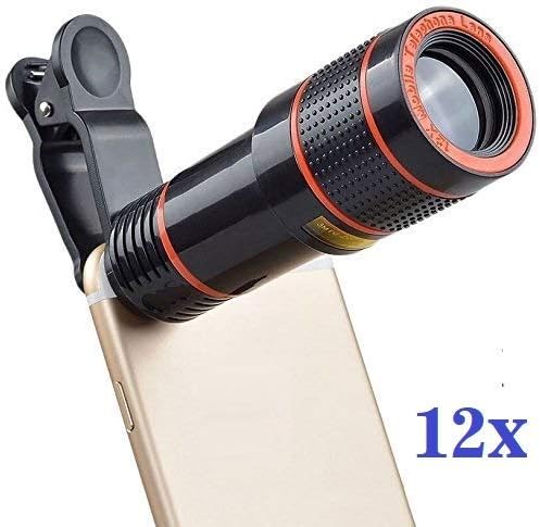 Tygot 12X Optical HD Cell Phone Camera Telephoto Lens with Universal Clip for iPhone X, 8, 7, 6s, 6, SE, Samsung Galaxy S9, S8, S7, S7 Edge and Most Smartphones