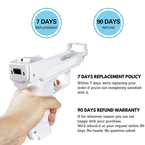 Wii Motion Plus Gun for Nintendo Wii Controller + Wii Shooting Games (White,Set of 2) - Thumbnail 2