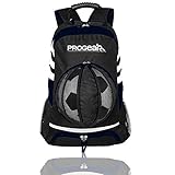 Soccer Backpack w/Ball Pocket - Sports Gym Bag Holds Shoes, Cleats, Water Bottles & Athletic Equipment - Comfort Fit Adjustable Straps - Unisex Design