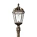 Gama Sonic Outdoor Solar Lamp Post Light, Weathered Bronze Aluminum and Beveled Glass Panels, 10-Year Royal Bulb, Warm White LED with Omni-Direction Reflector, 87