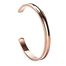 COCOStyle Stainless Steel Bracelet Hair Tie Bracelet 3 Colors, Grooved Cuff Bangle Bracelet for Women Girls -Rose