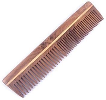 Handcrafted Neem Wood Comb - Anti Dandruff, Non-Static and Eco-friendly- Great for Scalp and Hair health -7" Fine toothed