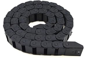 URBEST 10mm x 20mm Black Plastic Flexible Nested Semi Closed Drag Chain Cable Wire Carrier 1M for Electrical Machines