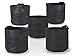 247Garden 5-Pack 2-Gallon Aeration Fabric Pot/Plant Grow Bag w/Handles (260 GSM, Black, 7.5H x 8.5D)
