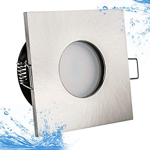 5watt Power Led Badezimmer Einbaustrahler Lilly Ip65 Strahlwassergeschutzt 230volt 5watt Warmweiss Gepruft 400lumen 3000kelvin Einbauleuchte Wasserdicht Rostfrei Quadratisch Einbauspot Deckenleuchte Amazon De Beleuchtung