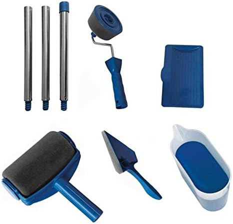 BIN BON - 8Pcs Paint Runner Pro DIY Paint Roller Brush Handle Tool Flocked Edger Office Room Wall Painting Home Garden Paint Brush Set