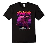 Mens Marvel Thor Ragnarok 80s Retro Sunset Halftone Hero T-Shirt XL Black