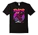Mens Marvel Thor Ragnarok 80s Retro Sunset Halftone Hero T-Shirt Medium Black