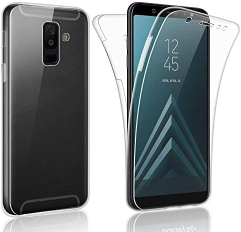 TheTransporter Slim 360 degree Protective Front and Back Full Coverage TPU Silicone Gel Case Cover For Samsung Galaxy A6 Plus 2018 Clear