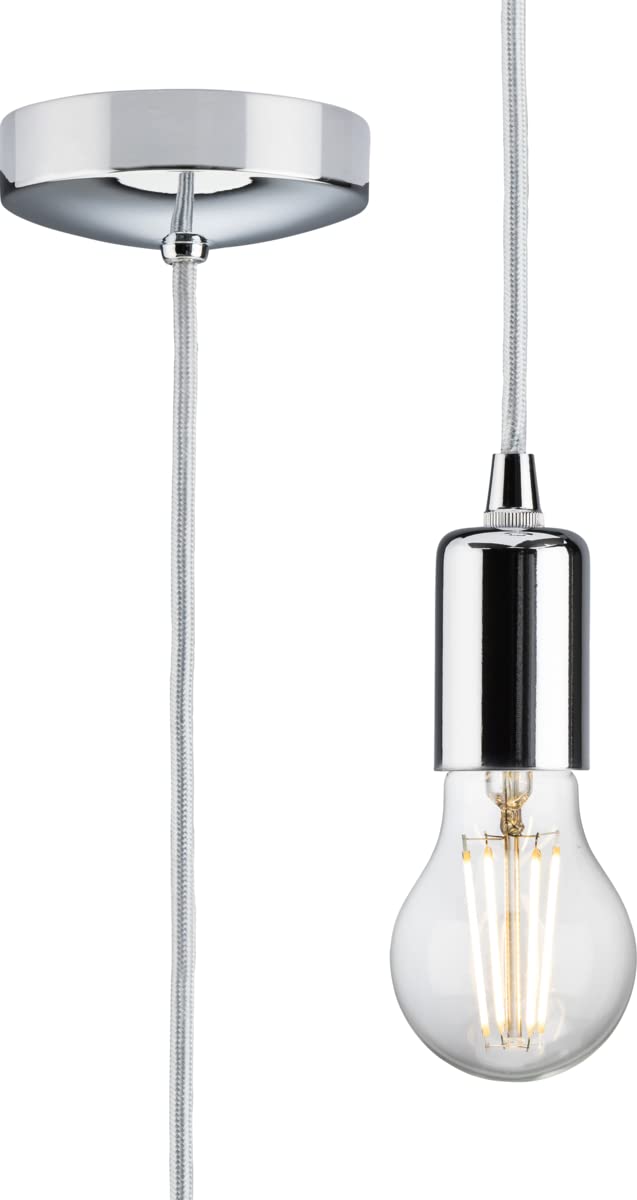 Knightsbridge 1.8m E27 Contemporary Pendant Set - Polished Chrome,8270L