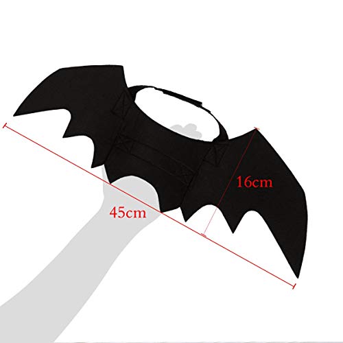 Vehomy Dog Cat Halloween Costume Bat Wings Harness Pet Halloween Pumpkin Bow tie Collar with Bell 2Pack