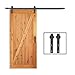 TCBunny 8FT Sliding Barn Door Hardware Kit Black Antique Smooth and Quiet Steel Track Set