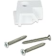 Plinth Corner Mount Kit - 4 Corners, 4 Screws - Plinth Mounting System for Straight Cuts - Compatible with SCREENEZE & Snaptrack Porch Screening System - One Kit Per Opening - (White)