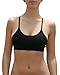 Blue 55 Women's Junior Padded Cut-Out Strappy Cotton Lace Crochet RacerBack Bralette (Black Wings)