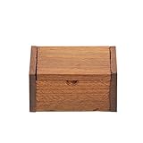 ONE2T Wooden Box Teak Wood Trinket Box Hinged Storage Home Decor Collectible (Dark)