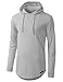 URBANCREWS Mens Hipster Hip Hop Basic Pullover Hoodie Shirt Hgray XLarge