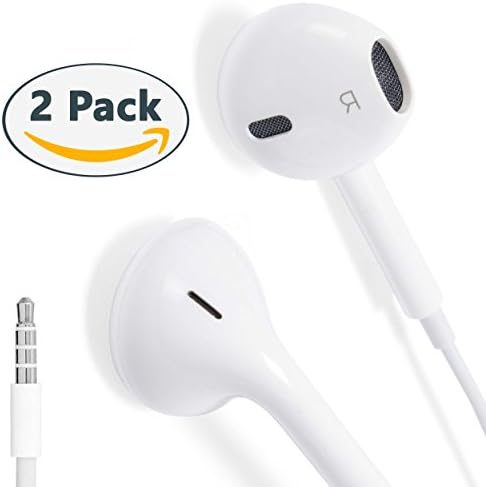 Earbuds , [2 Pack] tamACX Earpods iPhone Earphone In-Ear Headphone Stereo Headset with Mic/Remote Control for iPhone 7/7 Plus/6/6 Plus/6S/6S Plus,SE/5S/5C/5 Android Galaxy Edge S8 S7 S6 S5 S4 Note