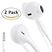 Earbuds , [2 Pack] tamACX Earpods iPhone Earphone In-Ear Headphone Stereo Headset with Mic/Remote Control for iPhone 7/7 Plus/6/6 Plus/6S/6S Plus,SE/5S/5C/5 Android Galaxy Edge S8 S7 S6 S5 S4 Note