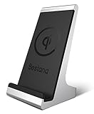 Bestand 2-coil QI Wireless Charging Dock Charger Stand for iPhone 8/X/8 Plus and All Qi-Enabled Phones, Silver
