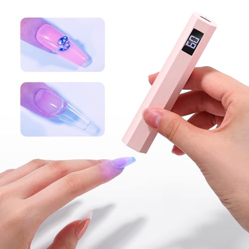 SAVILAND UV Nail Lamp, Flash Curing Nail Dryer with 2 Timers for Nail Art | LCD Display, Rechargeable Mini Gel Nail Lamp, Must‑Have for Nail Tech, Manicure & Pedicure Supplies, for Nail Salon Home Use