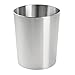 mDesign Round Metal Small Trash Can Wastebasket, Garbage Container Bin for Bathrooms, Powder Rooms, Kitchens, Home Offices - Pack of 2, Durable Brushed Stainless Steel