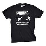 Mens Running Motivation Raptor Chase T Shirt Funny Dinosaur Tee for Guys