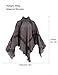 HITOP Womens Dress Ponchos, Boho Loose Tassel Plaid Poncho Turtleneck Jumper Knit Oversized Pullover Sweater Tops for Women Gray