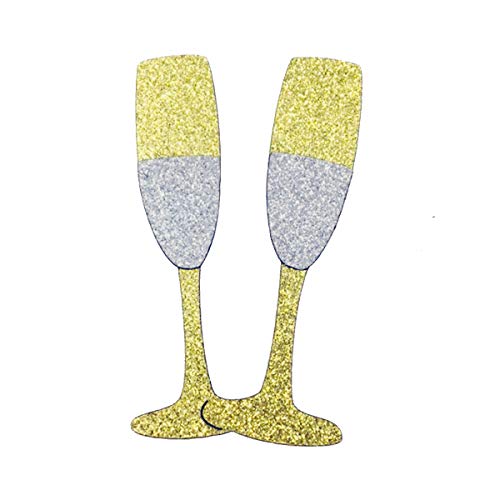 JANOU 2019 Gold Glitter Champagne Glass Cake topper Cupcake Toothpick Cake Decor Wedding Birthday Graduation New Year Party Suppliers