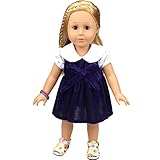 Shero 12 - 16 Inches Doll's Clothes Velvet Dress Fits American Girl Doll and other Dolls (PURPLE)