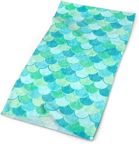 Clothing Accessories Fashion Mermaid Tail Fish Scale Style Seamless Headband UPF 30 High Performance Moisture Wicking Bandana Face Mask Balaclava of 100% Polyester Microfiber