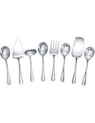 Gourmet Basics by Mikasa 5181046 Kaylee 8-Piece Stainless Steel Hostess Serving Utensil Set