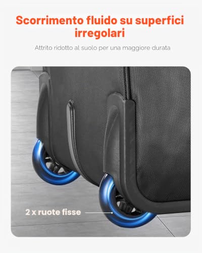 Borsa per Laptop e Computer con Rotelle, 43,9 cm, Valigetta con Ruote Girevoli e Maniglia Telescopica Tessuto Oxford, Custodia per Laptop per Lavoro, Viaggi, Sagga per Affari, Nero