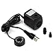 INTSUN 220 GPH (800L/H, 12W) Submersible Water Pump for Fish Tank, Aquarium, Fountain, Pond, Small Silent 12 LED Colorful Pump Lights with 2 Nozzle, 6 Feet Power Cord
