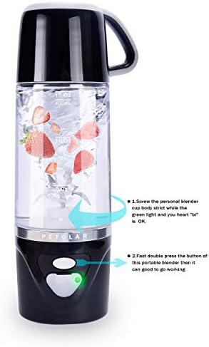 Portable Blender,USB Portable Blender for Shakes and Smoothies,Rechargeable Travel Juicer (Black)
