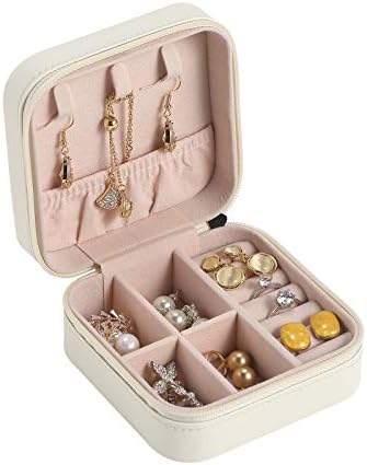 Casegrace Mini Travel Jewelry Box Portable PU leather Small