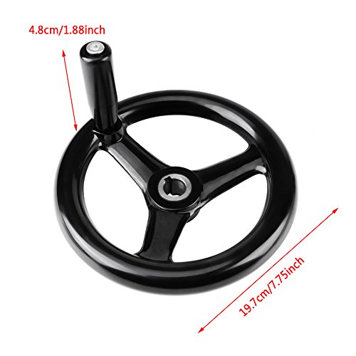 MLMLH Lathe Hand Wheel - 1pc Black 3-Spoke Plastic Hand Wheel with Revolving Handle for Milling Machine