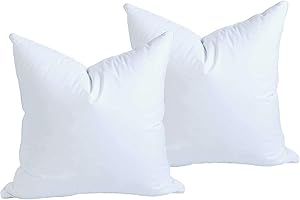 MoonRest® Synthetic Down Alternative 22x22 Square Pillow Insert Form, for Decorative Throw Pillow, Sofa, Cushions, Body and Bed - Pack of 2- Size 22“X 22”