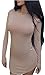 UGET Womens Irregular Hem Long Sleeve Cotton Bodycon T Shirt Mini Dress
