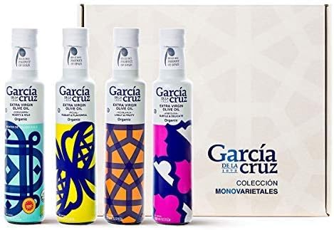 Award Winning Gift Set Single Variety – Organic Extra Virgin Olive Oil Cold Pressed – Imported USDA Organic Certified – Pack of 4 x 8.5 Fl Oz glass bottles