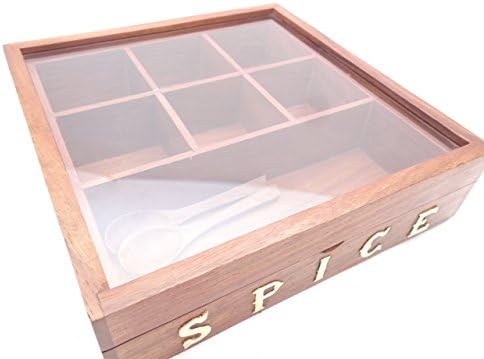 Craftgasmic Craftgasmic Wooden Utility/Masala Box Spice Box - Sheesham Wood Spice Box Container - Spice Box Holder(1pc Wooden Spoon Free) (Diwali Gift)
