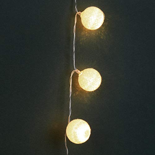 Akabsh Cotton Ball Fairy String Lights 20 LED Cotton Remote Control String Lights Decor String Lamp for Party Home Room