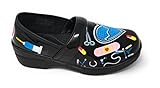 Rasolli Womens Lightweight Professional Closed Back Scrub Clogs, Nurse Graphics