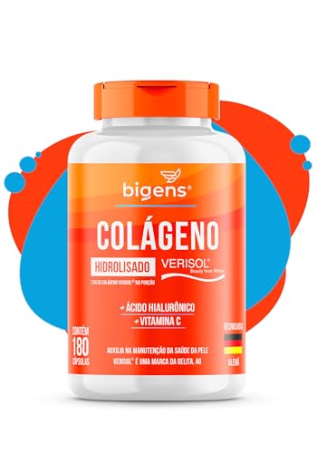 Colágeno Hidrolisado Verisol com Ácido Hialurônico e Vitamina C, Bigens, 180 Cápsulas (Kit 2)