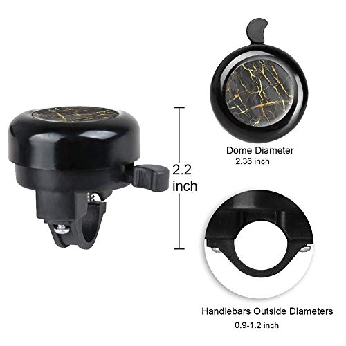 QIELIZI 4 Pack Bike Bells,Loud Clear Sound Aluminum Bicycle Bell Bike Accessory for Adults Kids Girls Boys (2-Marble) - Thumbnail 2