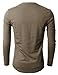 H2H Mens Henley T-shirts with Long Sleeve, Khaki, US L (Asia XL)