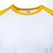 Rich Cotton Raglan T-Shirts (S, White/Yellow)