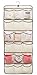 SLEEPING LAMB Dual-Sided Hanging Closet Organizer for Underwear, Stocking, Toiletries Accessories, Bra, Sock, 26 Mesh Pockets & Rotating Metal Hanger, Beige