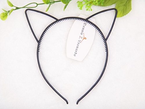 Bonnie Z. Leonardo Girls Ladies Comfortable Plastic Cat Ears Headband Black 1pcs