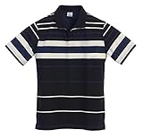 Gioberti Mens Modern Fit Striped Polo Shirt with Pocket
