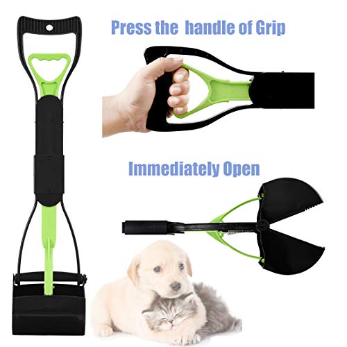 LEADALLWAY Long Handle Poop ScooperFolding Jaw Pooper Scoopers for